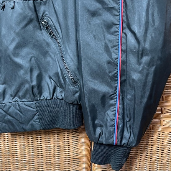 VTG BF Goodrich Satin Bomber Jacket Style Black Medium - Picture 4 of 11